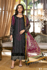 WP 446 Unstitched Viscose Print Embroidered - 3PC - Passion By Wania